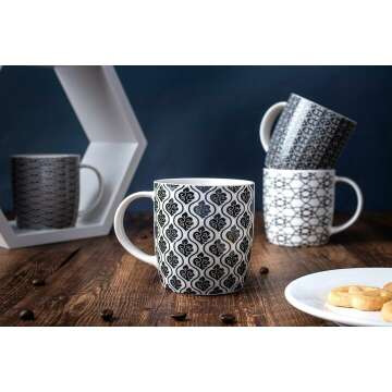 Stylish Set of 6 Geometric Coffee Mugs