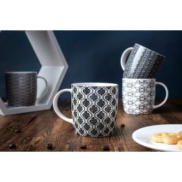Stylish Set of 6 Geometric Coffee Mugs