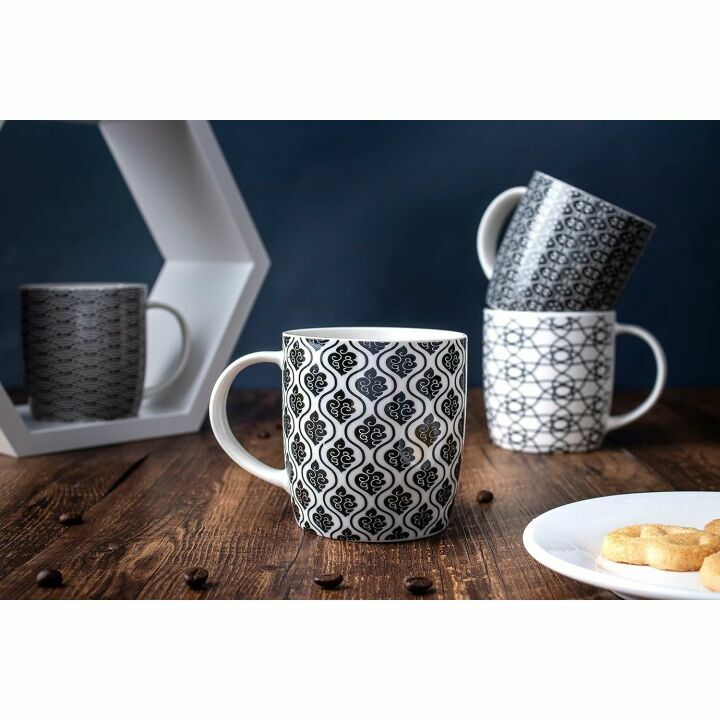 Stylish Set of 6 Geometric Coffee Mugs