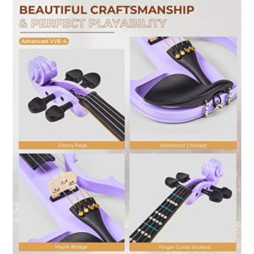 Vangoa Electric Violin Set for Beginners - Quiet & Stylish