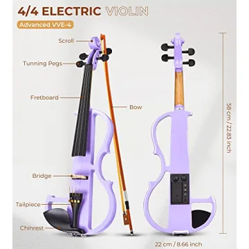 Vangoa Electric Violin Set for Beginners - Quiet & Stylish