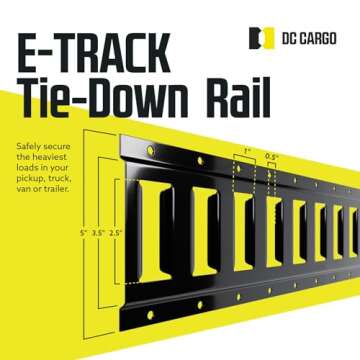 DC Cargo Mall Indoor E Track Tie Down Rail Kit 4' (4 Pack) for Garages, Vans, Trailers, Motorcycle T...