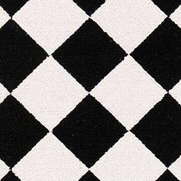 SAFAVIEH Chelsea Collection Accent Rug - 2'9" x 4'9", Black & Ivory, Hand-Hooked French Country Chec...