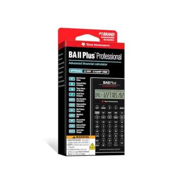 Texas Instruments BA II Plus Professional Financial Calculator Silver 9.8 Inch