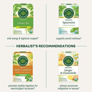Traditional Medicinals Organic Peppermint Delight Probiotic Tea (Pack of 6), Supports Healthy Digestion, 96 Tea Bags Total