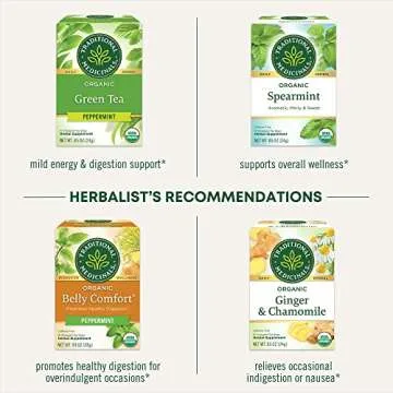 Traditional Medicinals Organic Peppermint Delight Probiotic Tea (Pack of 6), Supports Healthy Digestion, 96 Tea Bags Total