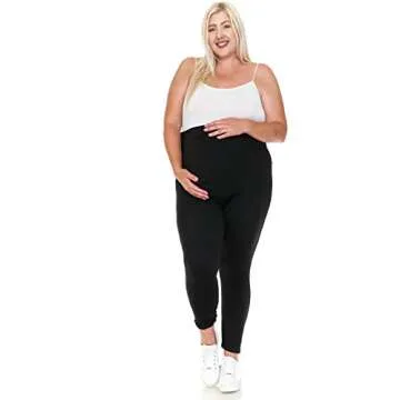 Leggings Depot Women's Maternity Leggings Over The Belly Pregnancy Casual Yoga Tights (Black, Medium)