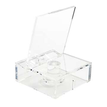 RUSSELL+HAZEL Acrylic Phone Bloc Holder, Desktop Organization and Office Supplies, 4” W x 4” L x 5.5” H, 1-Count, Clear (62857)
