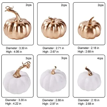 Artmag 16 Pcs Assorted Fall Artificial Pumpkins for Decor