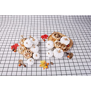 Artmag 16 Pcs Assorted Fall Artificial Pumpkins for Decor