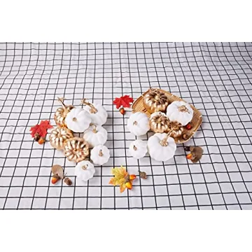 Artmag 16 Pcs Assorted Fall Artificial Pumpkins for Decor