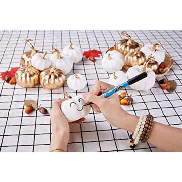 Artmag 16 Pcs Assorted Fall Artificial Pumpkins for Decor