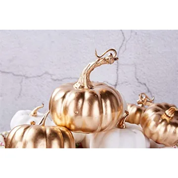 Artmag 16 Pcs Assorted Fall Artificial Pumpkins for Decor