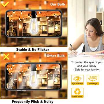 Vintage Dimmable 60 Watt Edison Light Bulbs Pack of 6