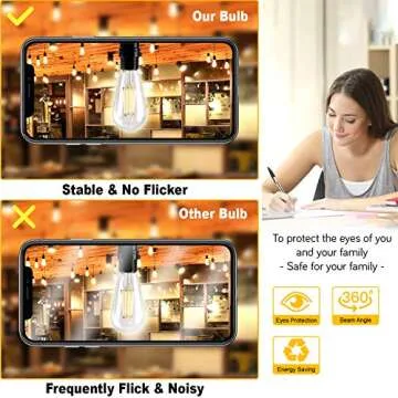 Vintage Dimmable 60 Watt Edison Light Bulbs Pack of 6