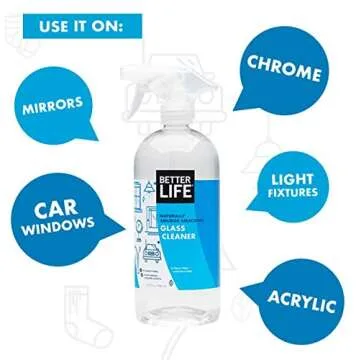 Better Life Natural Streak Free Glass Cleaner, 32 Ounces (Pack of 2), 24425