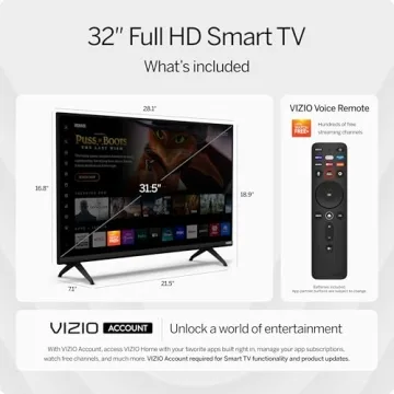 VIZIO 32-inch D-Series Full HD Smart TV with Apple AirPlay and Chromecast