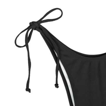 ZAFUL Women Textured High Waisted Bikini Metal O-Ring 2 Piece Swimsuits Lace Up High Cut Bathing Suit