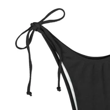 ZAFUL Women Textured High Waisted Bikini Metal O-Ring 2 Piece Swimsuits Lace Up High Cut Bathing Suit