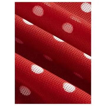 SHENHE Women's Polka Dots Frill Trim Cami Tank Spaghetti Strap Bow Front Backless Crop Tops Red Medium