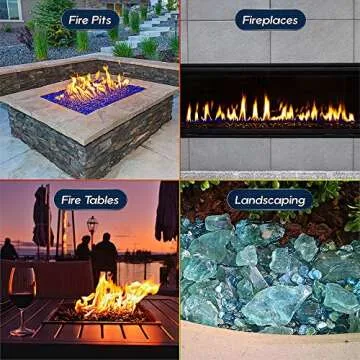 Golden Harvest - Crushed Fire Glass Blend for Indoor and Outdoor Fire Pits or Fireplaces | 10 Pounds | 3/8 Inch - 3/4 Inch