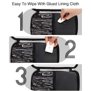 Relavel Small Makeup Bag, Clear Makeup Bag Organizer, Travel Cosmetic Bag, Toiletry Bags for Women, Dual Layer Waterproof Makeup Pouch