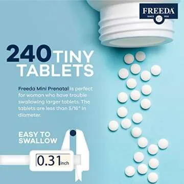 FREEDA Mini Prenatal Vitamins - Easy to Swallow Tablets