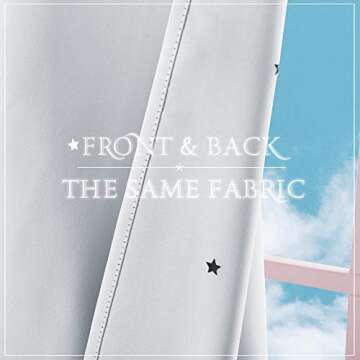 NICETOWN Star Curtains for Kids Room - Starry Magic Night Sky Hollow Star Design Space Themed Window Shades for Living Room & Bedroom (42 Width 84 inches Length, Greyish White, Sold by 2 Panels)