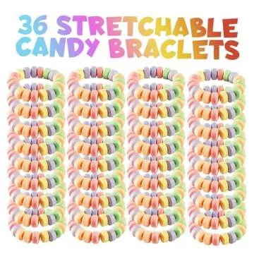 Colorful Stretchable Candy Bracelets for Kids - 36-Pack