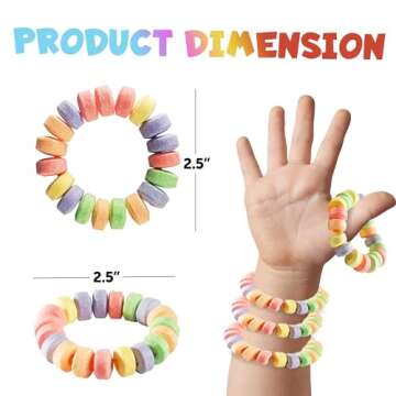 Colorful Stretchable Candy Bracelets for Kids - 36-Pack