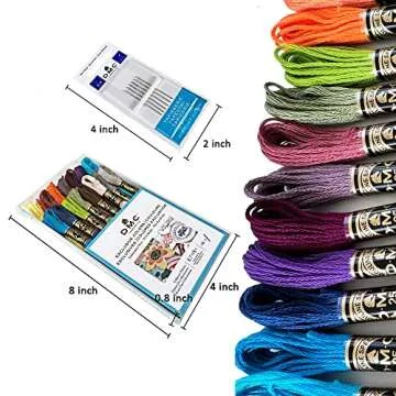 DMC Embroidery Floss, DMC Embroidery Thread Pack,Exclusive Colors,Kit Bundle with Cross Stitch Hand Embroidery Needles Size 24.Premium Supplies for Embroidery String,Yarn Set,DMC Cross Stitch Threads