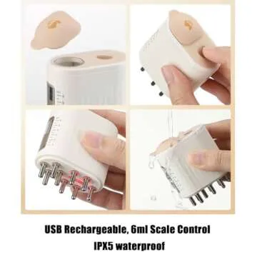 Electric Hair Oil Applicator, 2 in 1 Hair Oiling Applicator and Scalp Oil Applicator, Electric Hair Oil Applicator for Hair Growth, Oil Massager for Scalp, Oil Dispenser for Hair