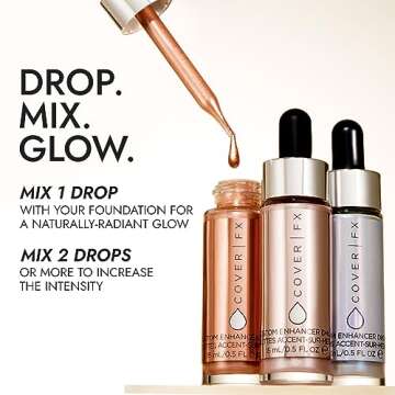 COVER FX Custom Enhancer Drops - Candlelight: Classic Bronze Finish - 15mL - Radiant Glow - Liquid Highlighter