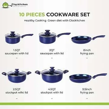 Pots and Pans Set - Nonstick Ceramic Coated Cookware