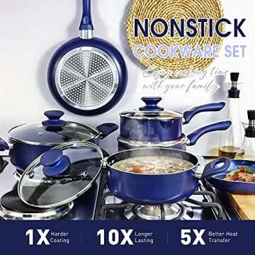 Pots and Pans Set - Nonstick Ceramic Coated Cookware