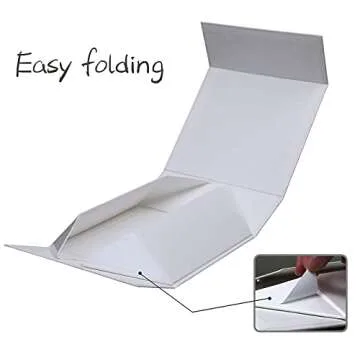 Rsgift 7.8x7x3.1 Inches,White Gift Box with Lid,Collapsible Groomsmen Proposal Box with Magnetic,Gift Boxes for Presents,Wedding,Christmas,Birthday