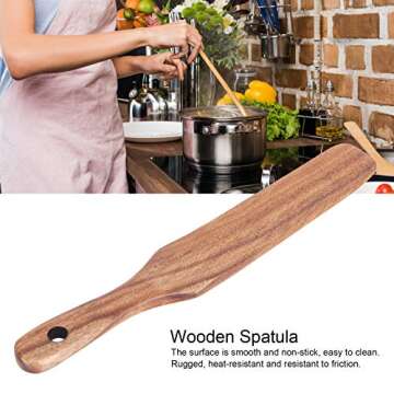 Wood Spurtles Kitchen Tool, Non-Stick Teak Spatula
