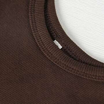 Artfish Women's Sleeveless Full Tank Top Form Fitting Scoop Neck Ribbed Knit Basic Tight Fitted Cami Mocha Brown, S