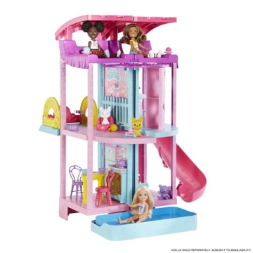 Barbie Chelsea Dollhouse with Transforming Features & Pets