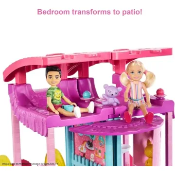 Barbie Chelsea Dollhouse with Transforming Features & Pets