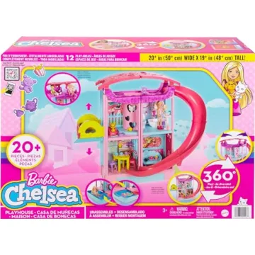 Barbie Chelsea Dollhouse with Transforming Features & Pets