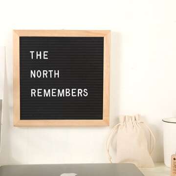 Changable Felt Letter Board with 580 Letters, Numbers & Symbols,10x10 Inches, Changeable Wooden Message Board Sign, Oak Wood Frame,Wall Mount, with Free Canvas Bag, by AIMIUR