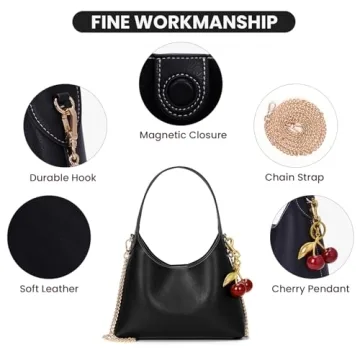 JQWSVE Stylish Cherry Hobo Purse for Women
