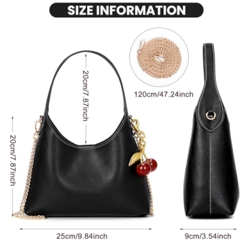 JQWSVE Stylish Cherry Hobo Purse for Women