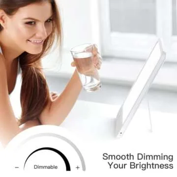 Housiwill Light Therapy Lamp, UV-Free Light 10000 Lux 360° Rotatable Simulated Sunlight Lamp 5 Brightness Levels for face Timer Function Memory Function with Adjustable Brightness &Color Temperature