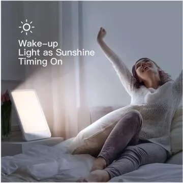 Housiwill Light Therapy Lamp, UV-Free Light 10000 Lux 360° Rotatable Simulated Sunlight Lamp 5 Brightness Levels for face Timer Function Memory Function with Adjustable Brightness &Color Temperature