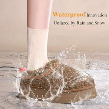 NATRAKI Women's Platform Slippers Mini Boots Braid with Plush Fleece Lining Fuzzy Slippers for Women Slip on Clogs