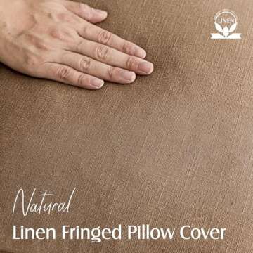 Foindtower Decorative Linen Fringe Throw Pillow Covers Cozy Boho Farmhouse Cushion Cover with Tassel...