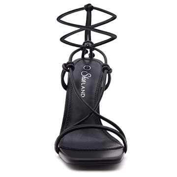 Shoe Land SL-Melody Women's Lace Up Heels Dressy Strappy Heels Square Open Toe Tie Up Stiletto High ...