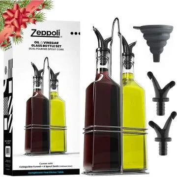 Olive Oil Dispenser Set - 2 Pack with Rack